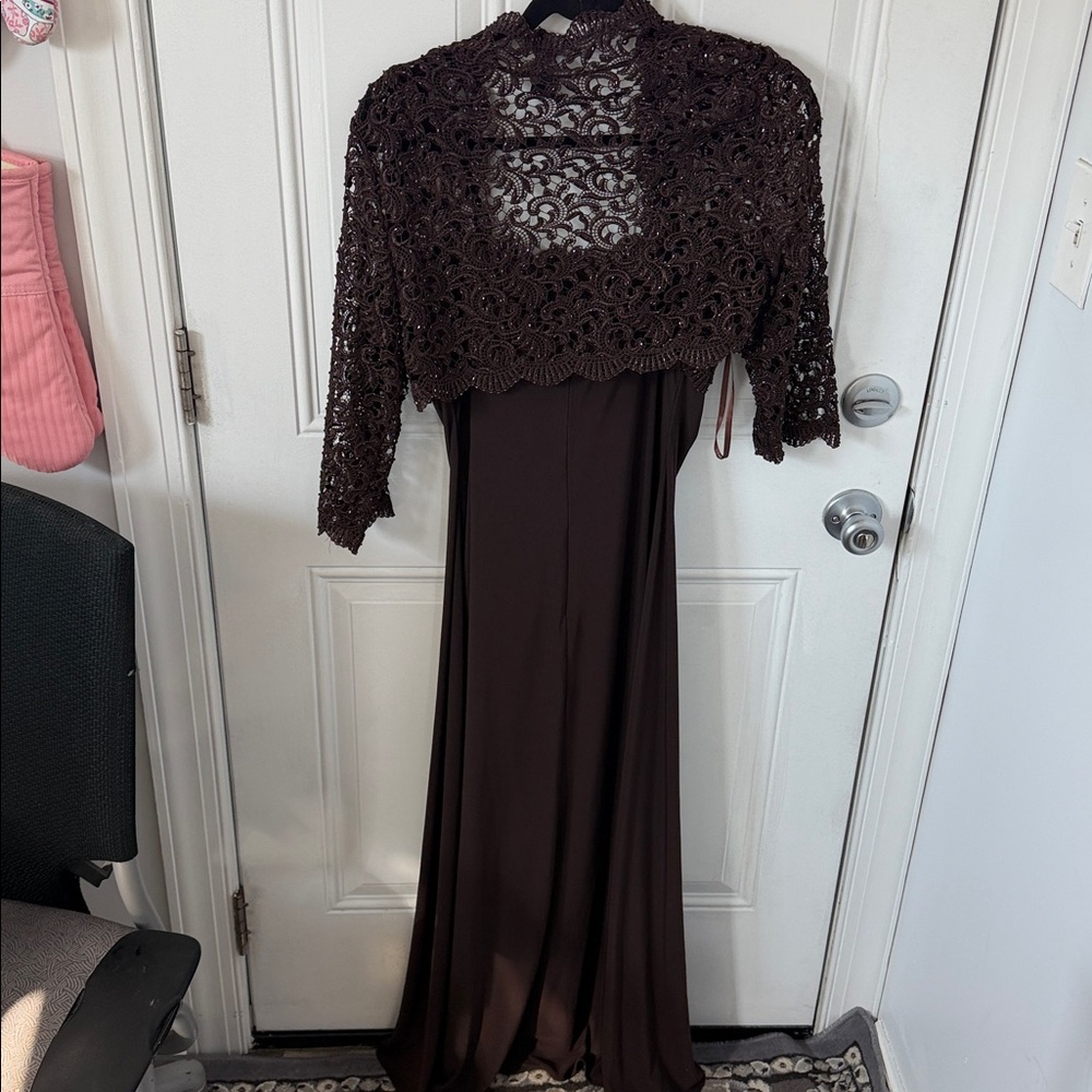 Cachet Brown Lace Dress